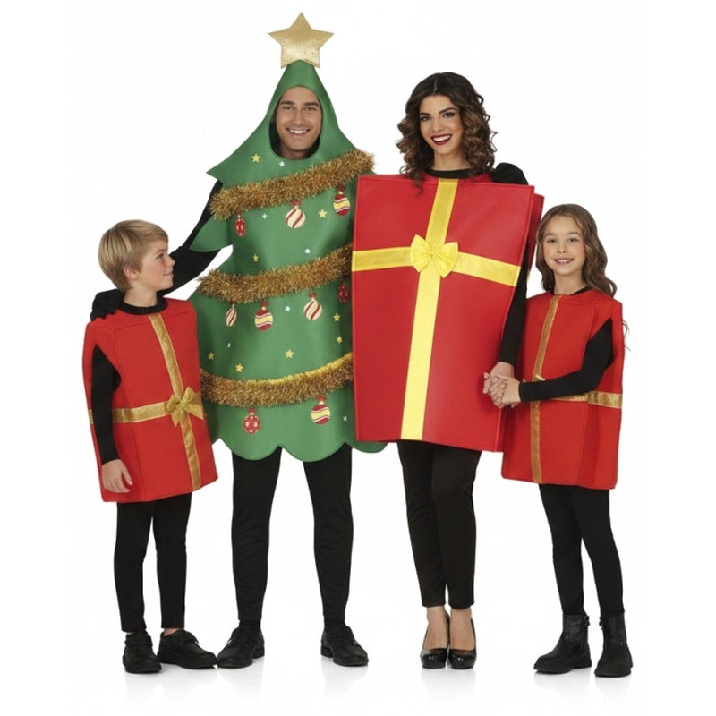 Gruppe von Weihnachtsbaum und Geschenk
