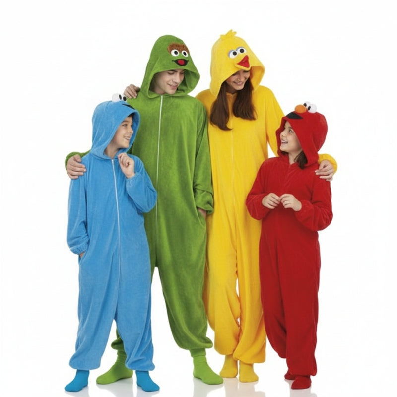 Gruppe von Sesamstraße Kigurumi