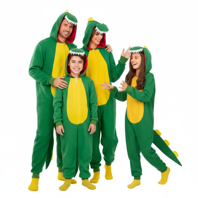 Gruppe von Kigurumi-Dinosaurier