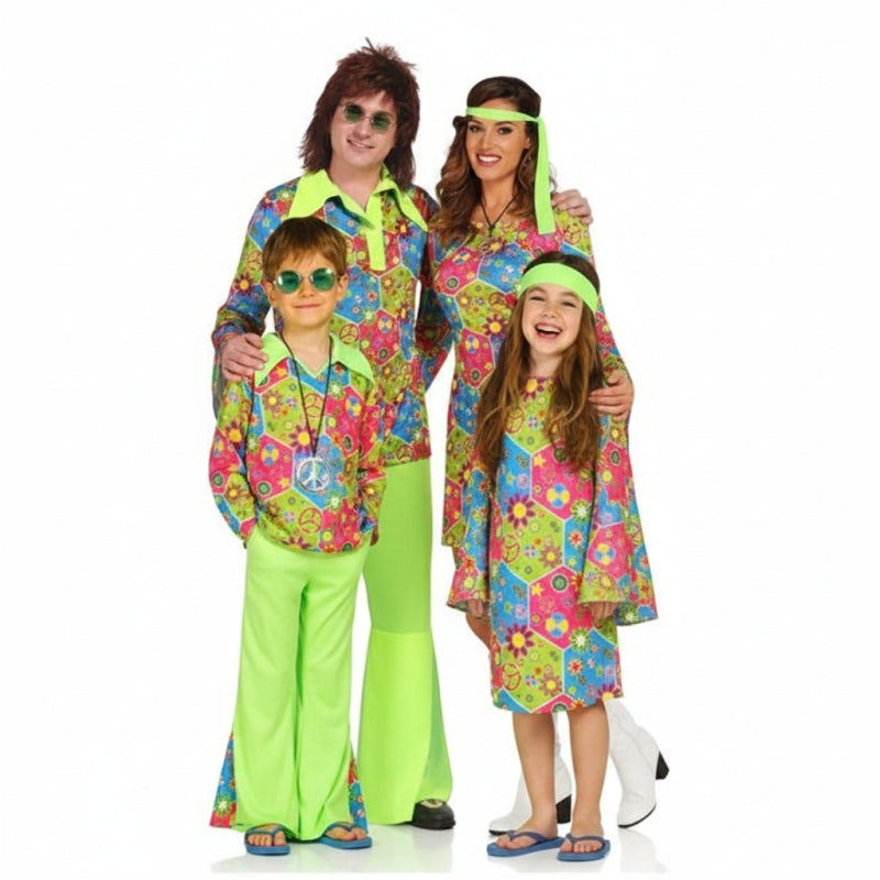 Gruppe von Flower Power Hippies