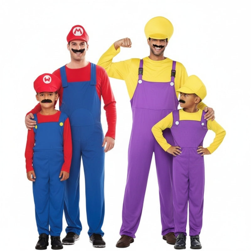 Gruppe von Super Marios und Warios