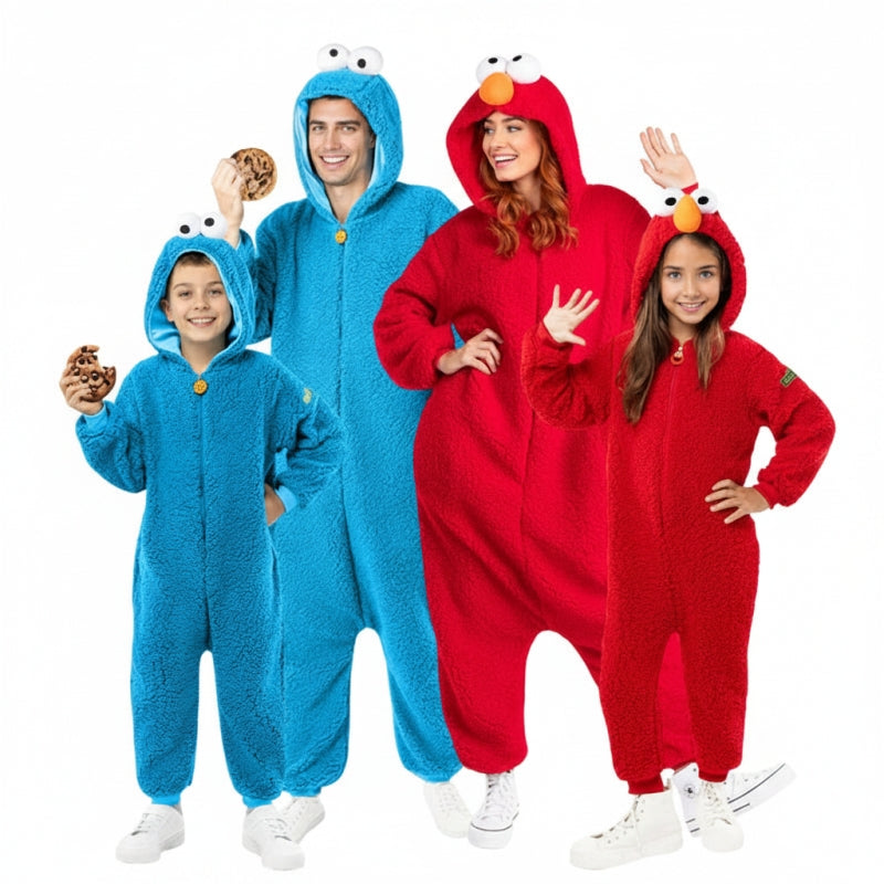 Gruppe von Krümelmonster und Elmo aus der Sesamstraße