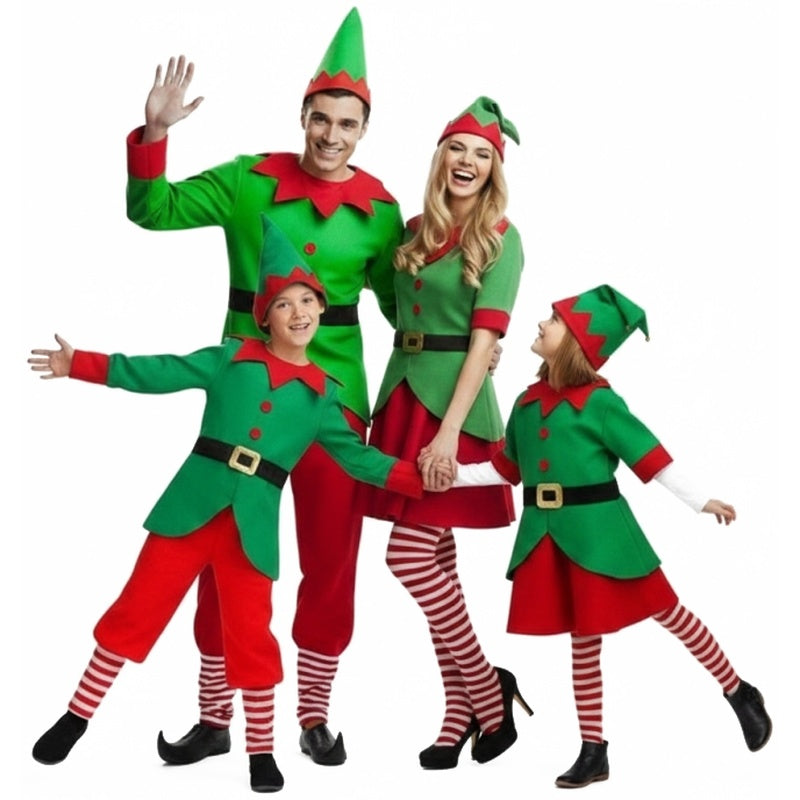 Gruppe von Elfen Weihnachten Weihnachtsmann