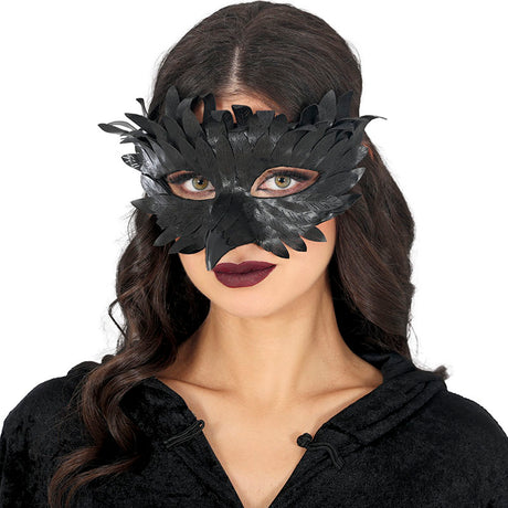 Antifaz plumas con pico negro