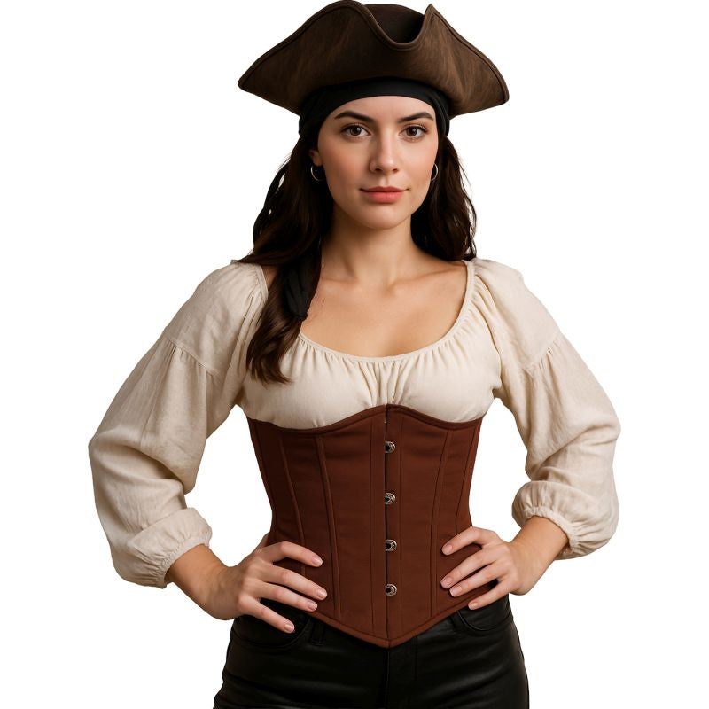 Corset Bajo Pecho Marrón para mujer Pirata