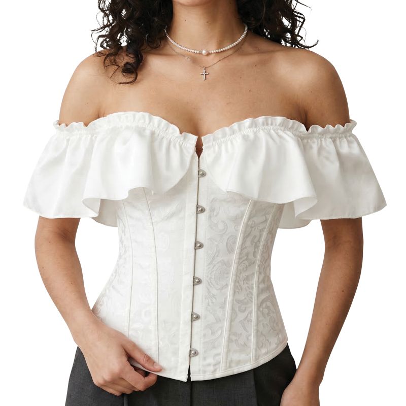 Corset Blanco con Volantes para mujer