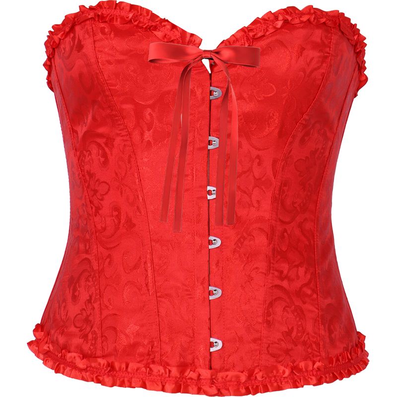 Corset Rojo estampado para mujer Detalle