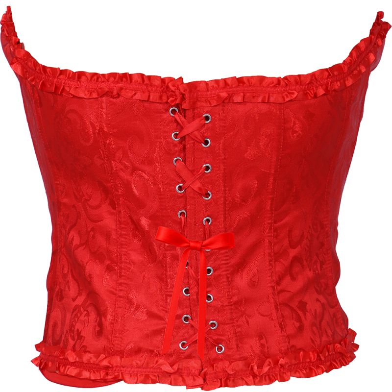 Corset Rojo estampado para mujer Espalda