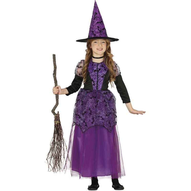 Disfraz de Bruja Murciélagos para niña