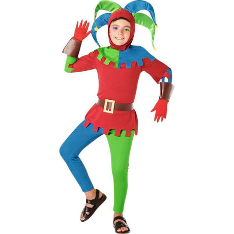 Disfraz de Bufón Medieval colores para niño