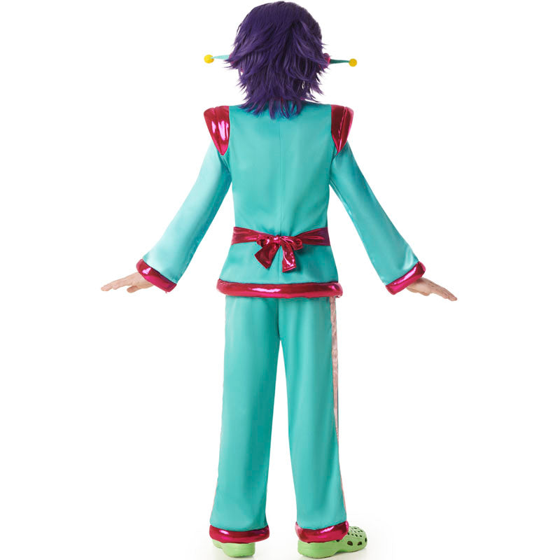 Disfraz de Marciano verde turquesa para niño Espalda