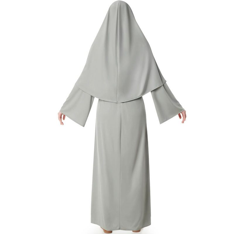 Disfraz de Monja Gris para mujer Espalda