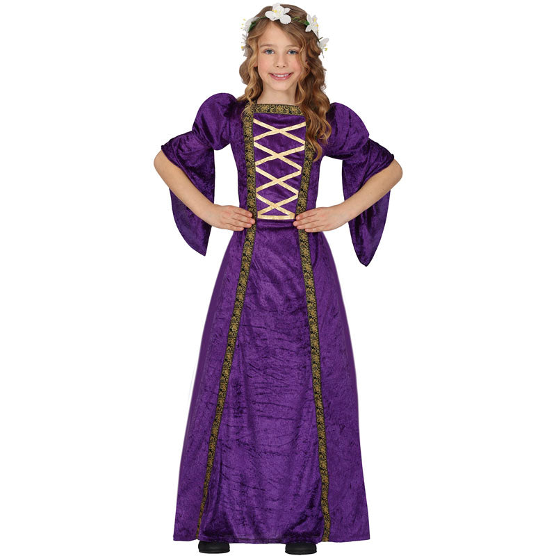 Disfraz de Princesa Medieval morada para niña