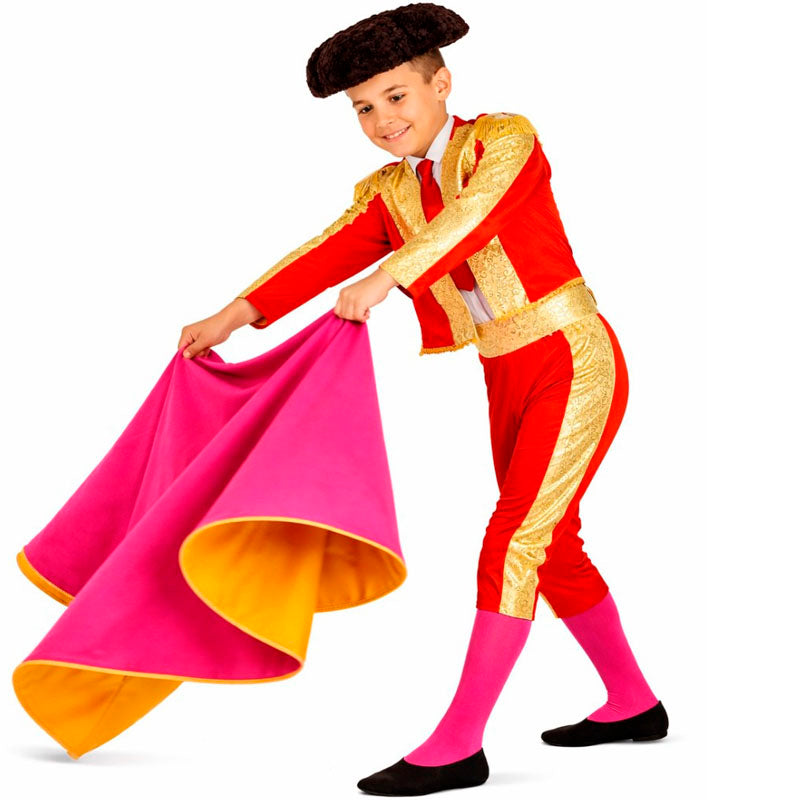 Disfraz de Torero rojo y dorado para niño Perfil