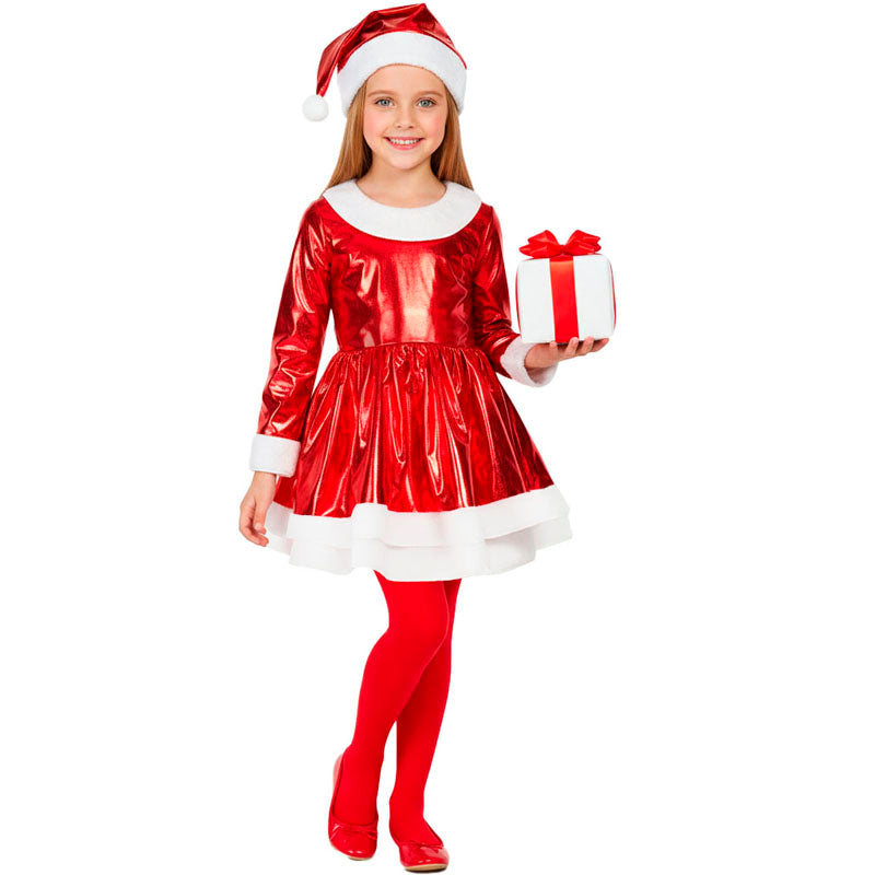 Disfraz de Mamá Noel Brillo para niña Bis