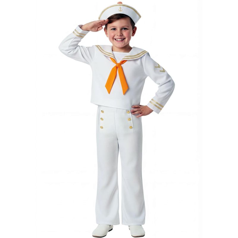 Disfraz de Marinero blanco y dorado Infantil Bis