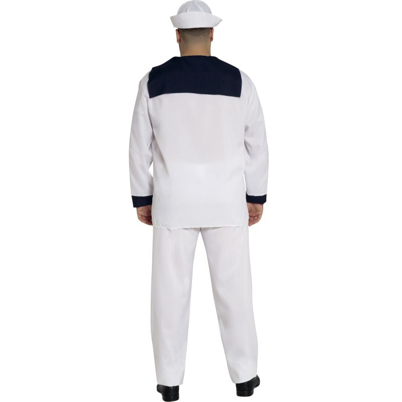 Disfraz de Marinero Blanco Tradicional para hombre Espalda Bis