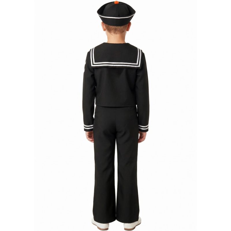 Disfraz de Marinero negro y blanco Infantil Espalda Bis