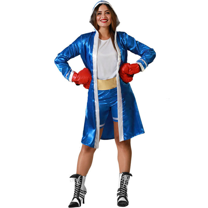 Disfraz para mujer de Boxeadora azul