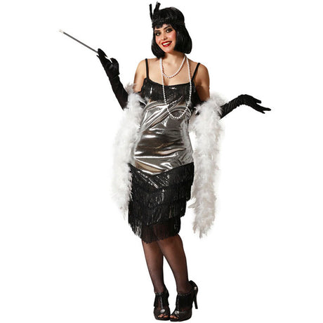Disfraz para mujer de Cabaret plateado