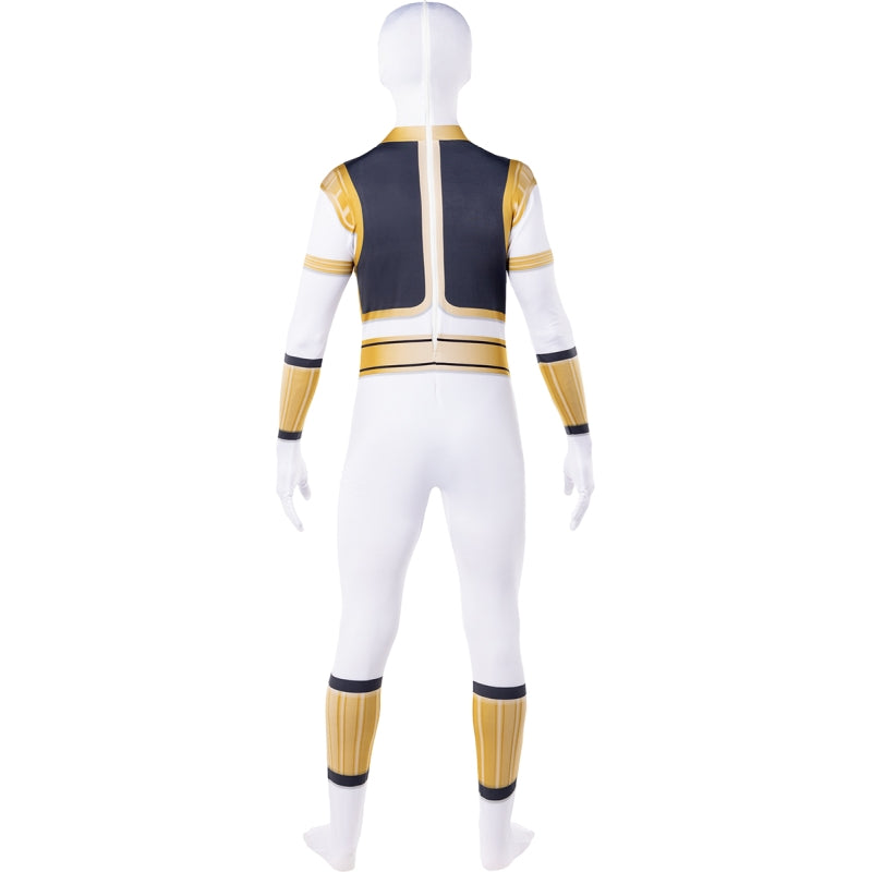 Disfraz de Power Ranger Blanco Segunda piel adulto unisex Espalda