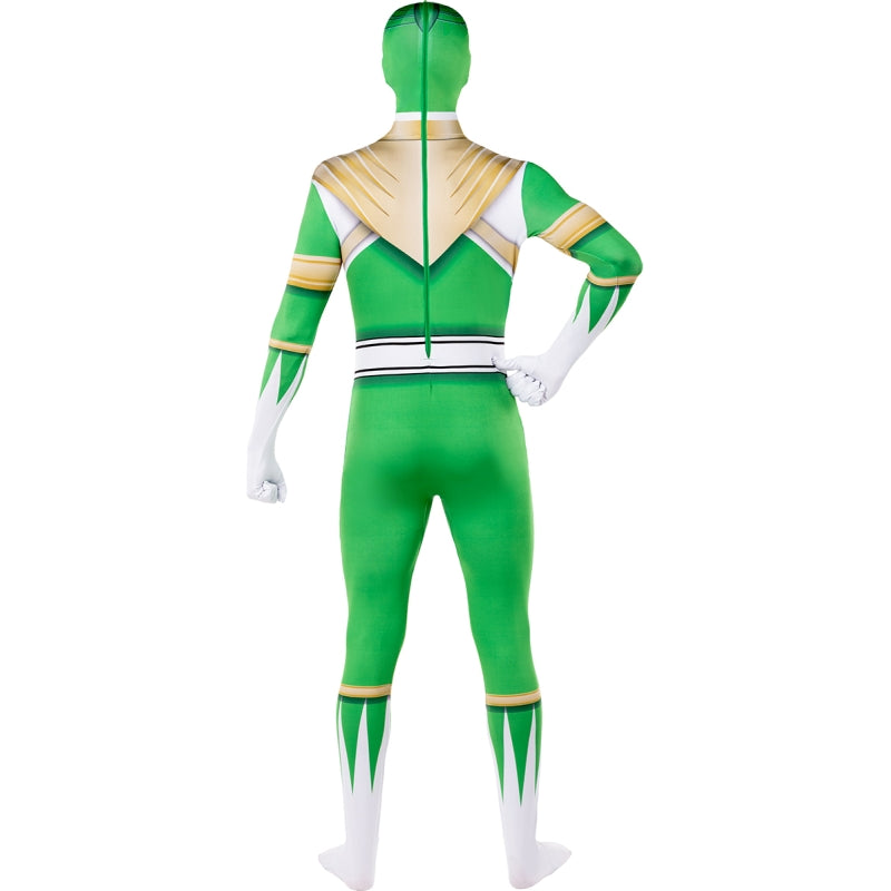 Disfraz de Power Ranger Verde segunda piel adulto unisex Espalda