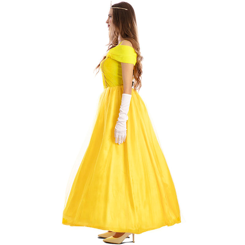 Disfraz de Princesa cuento La Bella y la Bestia para mujer Perfil