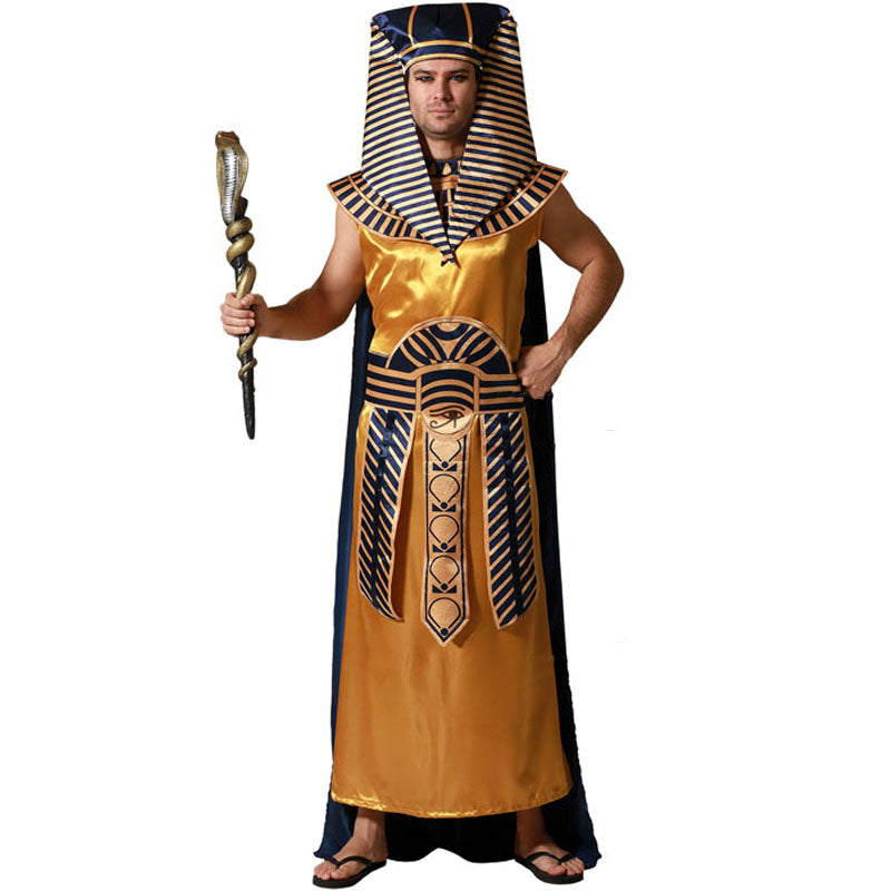 Foxxeo Pharao-Kostüm Für Herren – Gewand, Gürtel, Halsschmuck & Kopfbedeckung, Größen M Bis XXXXL (schwarz/gold) Foxxeo Pharao-Kostüm Für Herren – Gewand, Gürtel, Halsschmuck & Kopfbedeckung, Größen M Bis XXXXL (schwarz/gold)
