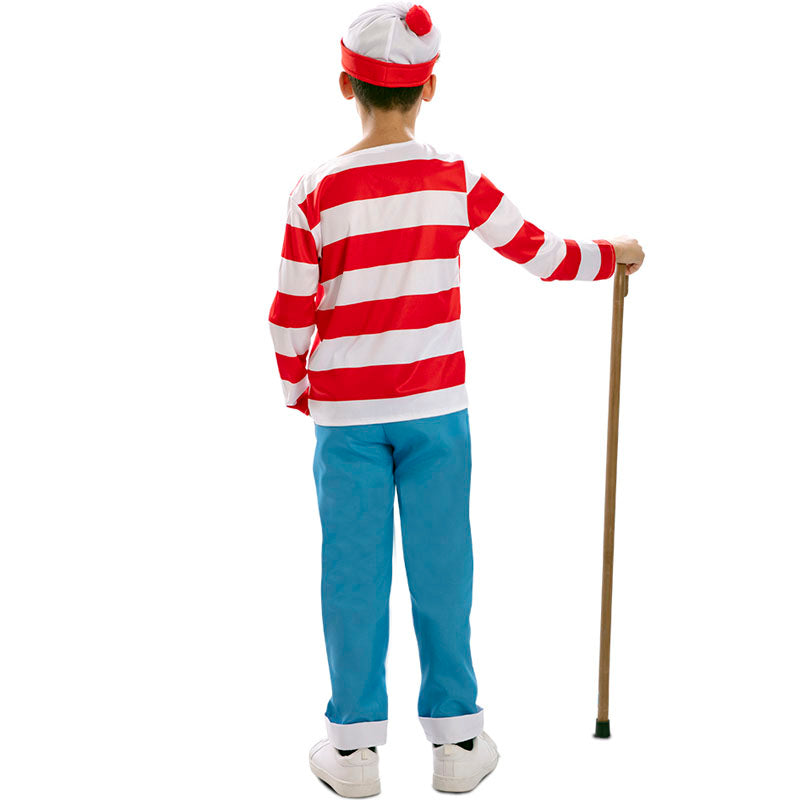 Disfraz de Wally el viajero de los cómics infantil Espalda
