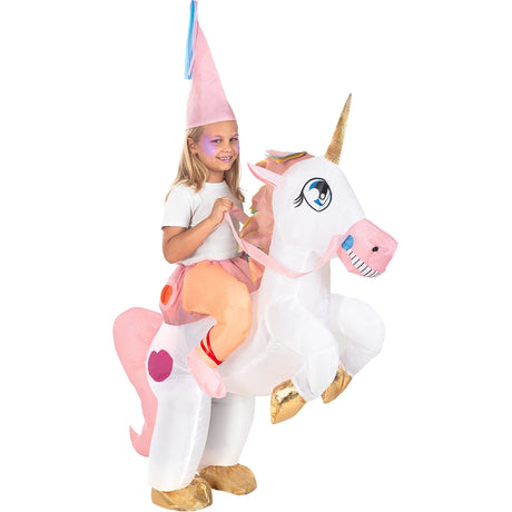 Disfraz de Unicornio Fantasía a hombros  hinchable infantil Perfil