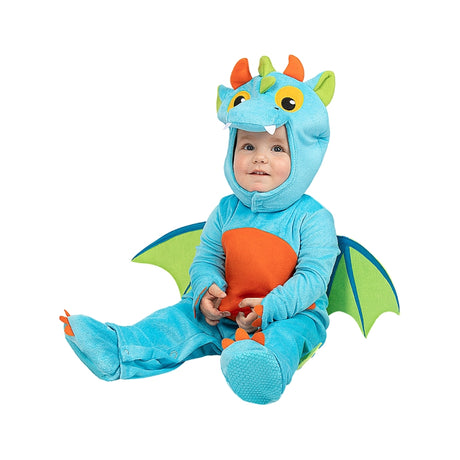 Disfraz de Dragón Azul con alas para bebé