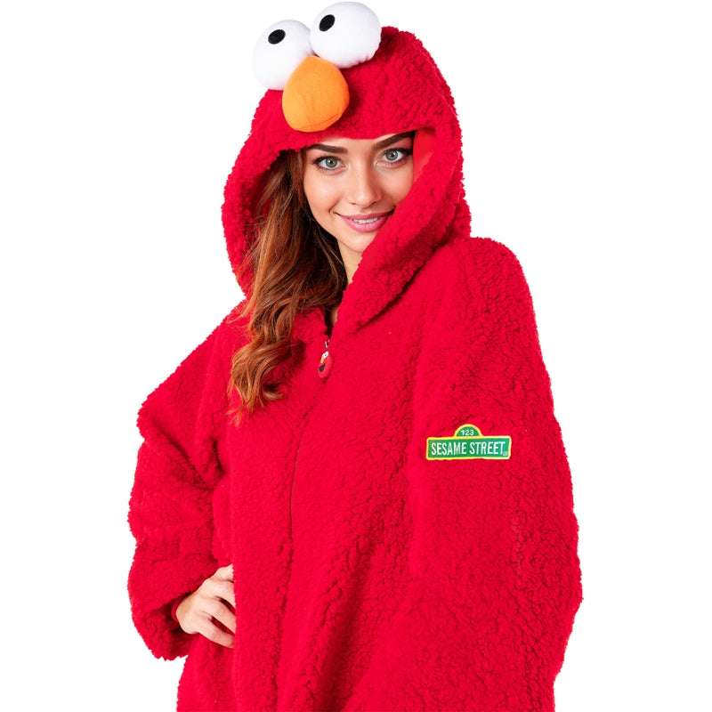 Disfraz de Elmo Oficial de Barrio Sésamo adulto unisex Detalle