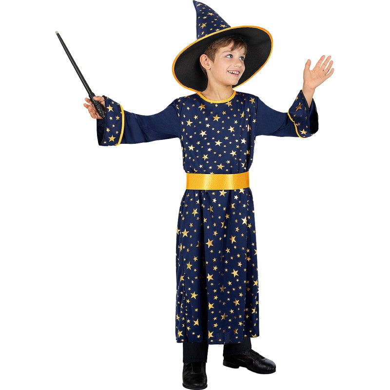 Disfraz de Mago Merlín con Estrellas para niño Perfil