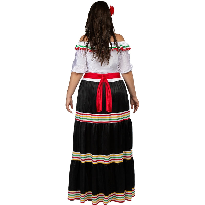 Disfraz de Mexicana Adelita para mujer Espalda Talla Grande