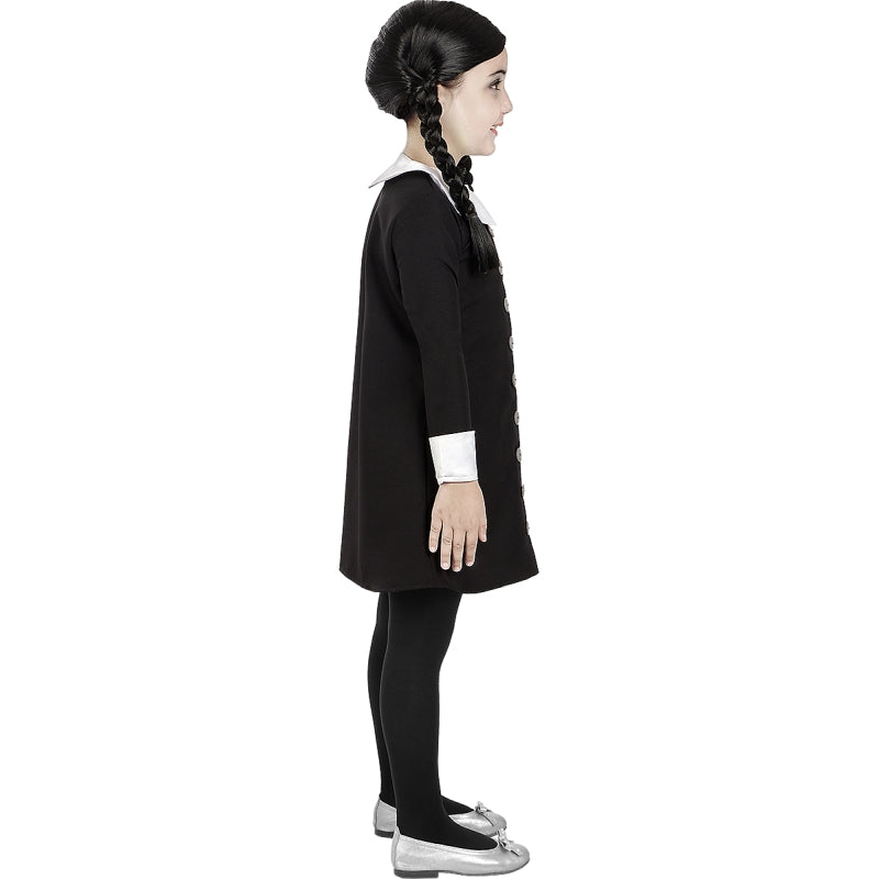 Disfraz de Miércoles Addams de La Familia Addams para niña Perfil