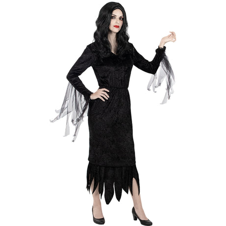 Disfraz de Morticia Addams de La Familia Addams para mujer