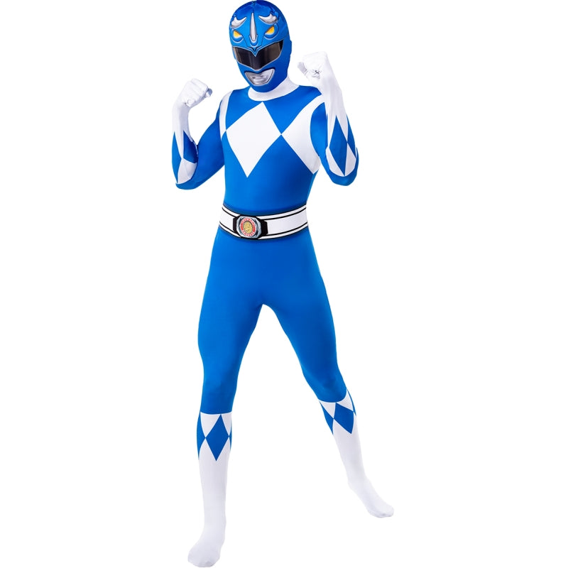 Disfraz de Power Ranger Azul Segunda piel adulto unisex Perfil Bis