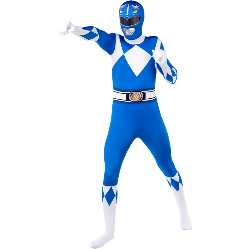 Disfraz de Power Ranger Azul Segunda piel adulto unisex