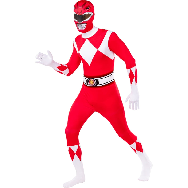 Disfraz de Power Ranger Rojo segunda piel adulto unisex Perfil Bis