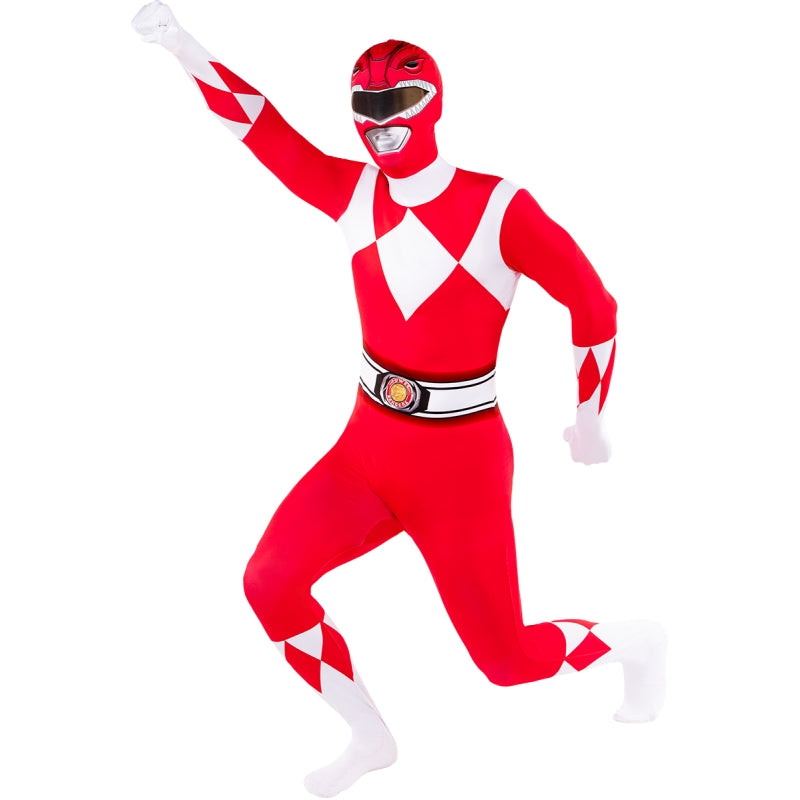 Disfraz de Power Ranger Rojo segunda piel adulto unisex