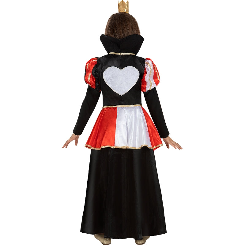 Disfraz de Reina de Corazones clásico para niña Espalda
