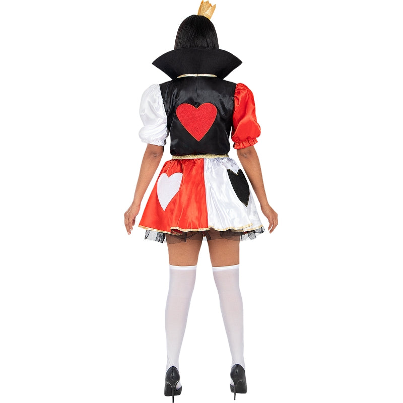 Disfraz de Reina de Corazones Corto para mujer Espalda