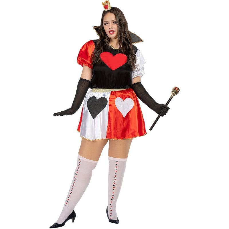 Disfraz de Reina de Corazones Corto para mujer Talla Grande