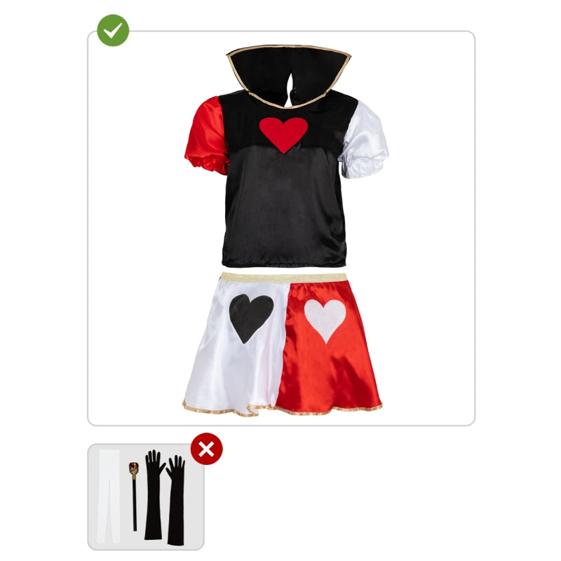 Disfraz de Reina de Corazones Corto para mujer Contenido
