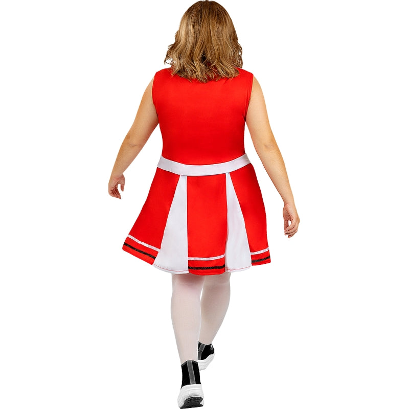 Disfraz de Animadora Roja Americana para mujer Espalda Talla Grande