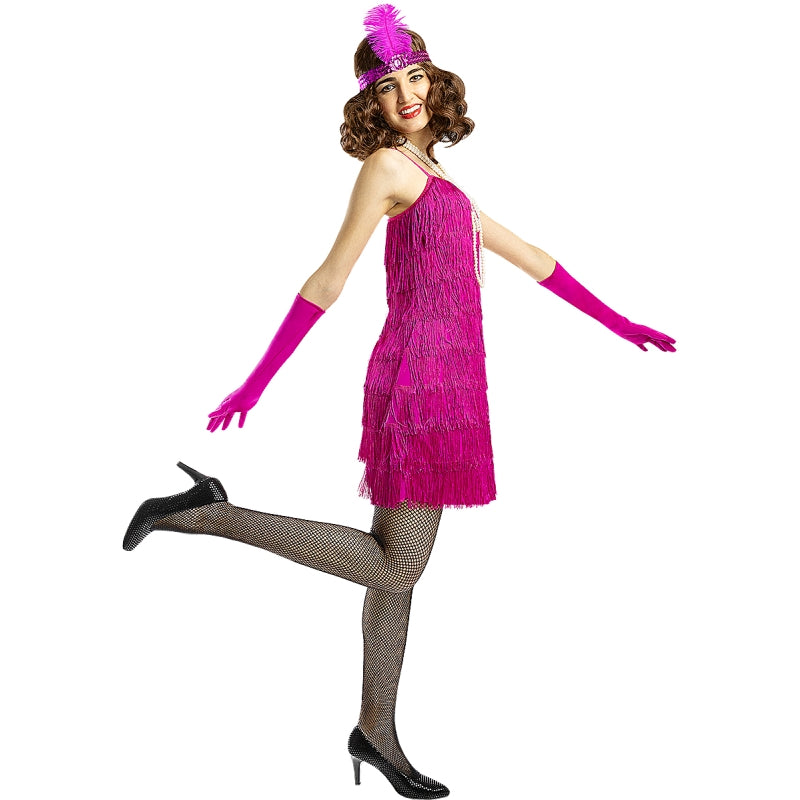 Disfraz de Charlestón Años 20 Rosa para mujer Perfil