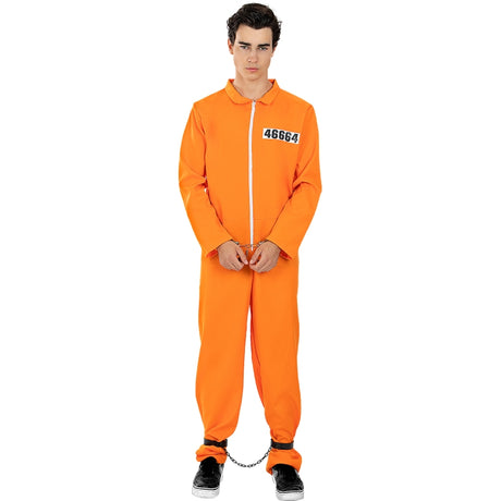 Disfraz de Convicto Naranja para hombre