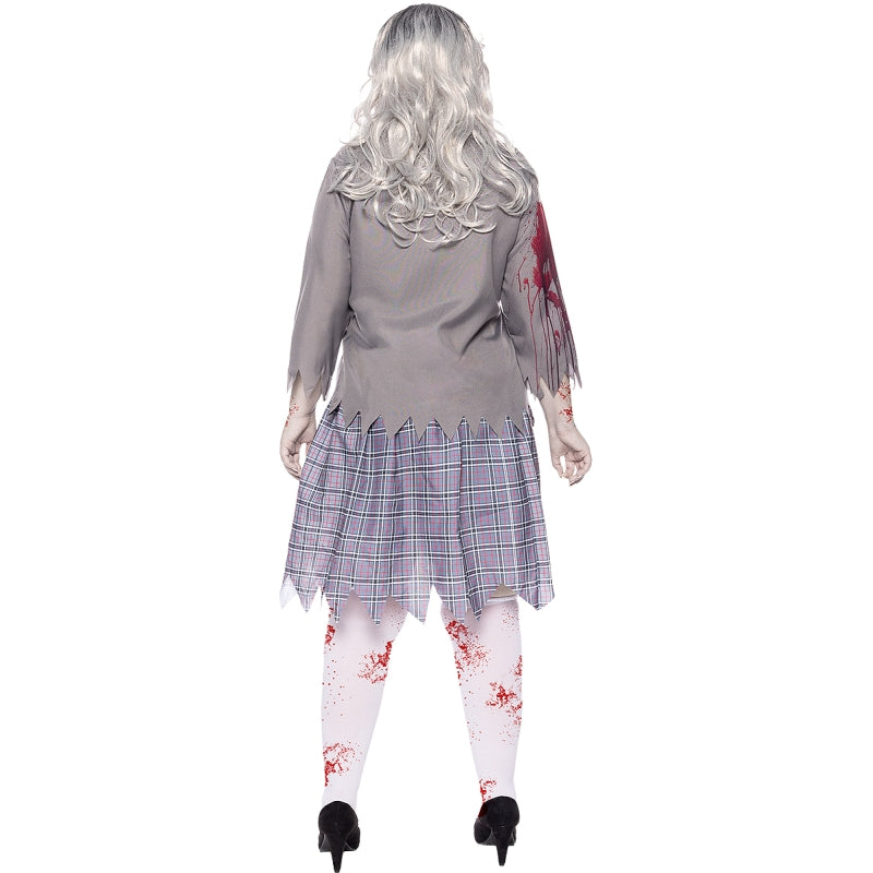 Disfraz de Colegiala Zombie para mujer Espalda Bis