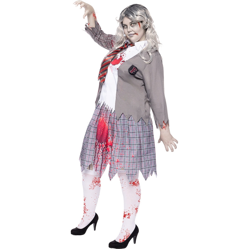 Disfraz de Colegiala Zombie para mujer Perfil Bis