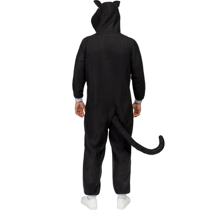 Disfraz de Gato Negro Kigurumi adulto unisex Espalda